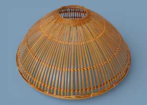 Handcrafted Bamboo Lampshade Retro Style Pendant <b>Ceiling</b> Shade Cone Round Shape Brown Large LA017B OEM Supplier Vietnam - Product Image 3