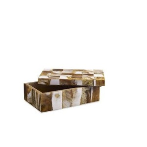 Seau à glace en corne de buffle avec incrustation en corne naturelle de qualité supérieure et base en métal – Le plus vendu - Product Image 6