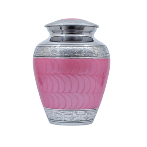 Aluminium Light Blue Rose Metal Cremation Urn for Human Ashes Silver Engraved Floral Urn <b>Large</b> Adult Funeral <b>Jar</b> - Product Image 5