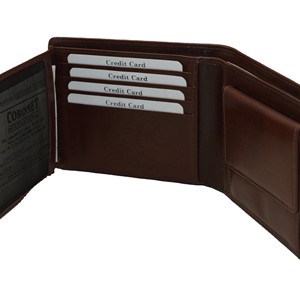 Men's Genuine Leather Slim Fold <b>Wallet</b> Brown Minimalist Short Daily Use - Product Image 2