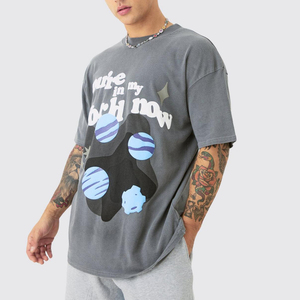 เสื้อยืดคอกลมแขนสั้นผู้ชายผ้าฝ้าย 100% ทรงพอดีตัว พิมพ์ลายลำลอง สกรีนโลโก้ด้านหน้า รับผลิตแบรนด์ สีพื้น ขายส่ง - Product Image 1