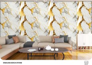 Losa de Porcelana Opulenta con Acabado Brillante Similar al Vidrio, 600x1200mm, 60x120cm, 24x48 Pulgadas, Baldosa Decorativa de Gran Formato para Pisos y Paredes - Product Image 4