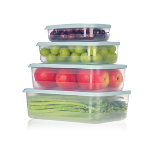 Juego de 4 Recipientes de Plástico para Almacenamiento de Alimentos HALO, con Tapa Hermética y Ventilación, Apilables, Reutilizables, Organizador de Cocina para Refrigerador - Product Image 4
