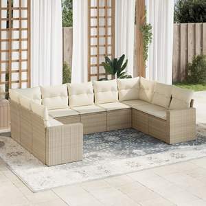 Set Divano da Giardino Beige e Bianco Crema - Product Image 1