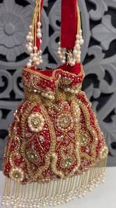 Factory Price Indian Wedding <b>Gift</b> Potli Bag Handmade Bridesmaid Party Favors Drawstring Pouch Haldi Mehndi Sangeet Return <b>Gift</b> - Product Image 5