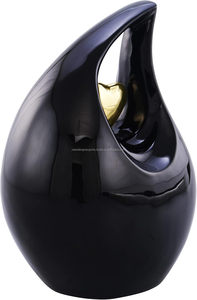 Urnes de crémation pour adultes pour cendres humaines Urnes décoratives pour cendres humaines Femme et homme Noir Or - Product Image 2