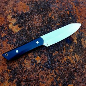 Cuchillo de Caza de Hoja Fija Premium con Mango Negro, Cuchillo Artesanal para Bushcraft y Actividades al Aire Libre con Funda de Cuero, Venta al Por Mayor OEM - Product Image 2