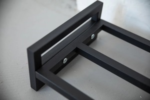 Minimal <b>Black</b> Shoe Rack Single Tier Space Saving Organizer Sturdy Stable <b>Frame</b> Compact Design Modern Entryway Storage Solution - Product Image 6