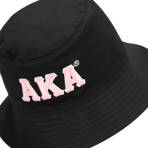 AKA Reversible Bucket <b>Hat</b> Pink Black Embroidered Logo All Over Print Cotton Sun <b>Hat</b> Double Sided Casual Outdoor <b>Cap</b> - Product Image 6