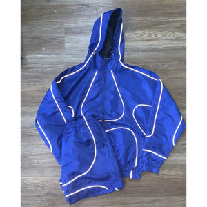 Ensemble de survêtement coupe-vent personnalisé de qualité supérieure avec logo, demi-zip, pour hommes, grande taille, en nylon - Product Image 3