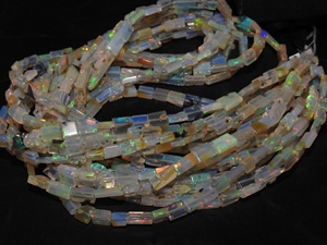 Cuentas de Ópalo Etíope Multicolor en Forma de Baguette Rectangular para Joyería, Hilo de 18 Pulgadas, 4X2-8X4MM Aprox., Piedra Natural - Product Image 4