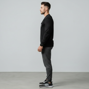 Camiseta de Alta Calidad para Hombre, 100% Algodón, Lisa, Ropa Informal, Transpirable, Personalizable, Cuello Redondo, Manga Larga - Product Image 6