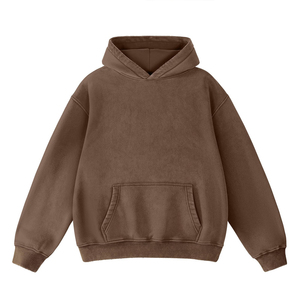 Hoodie professionnel uni en coton style vintage, effet délavé, nouvelle collection hiver, pour femme - Product Image 2