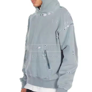 <b>Top</b> Selling <b>Distressed</b> Cotton Blended Hoodies Competitive Prices Hoodies Made In Pakistan <b>Distressed</b> Hoodies - Product Image 4