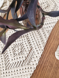 Handmade Macrame Linen <b>Table</b> <b>Runner</b> Boho Wedding <b>Table</b> Decoration for 14 X 78 inches Bohemian Woven With Tassels for Home Decor - Product Image 2
