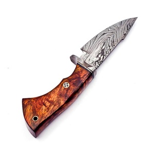 Cuchillo Bowie de Acero Damasco Recto de 10 Pulgadas, Hecho a Mano, de Grado Industrial, con Mango de Madera y Funda de Cuero Puro, ODM/OEM - Product Image 4