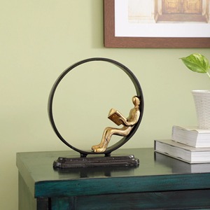 Round Ring With Running Figure Brass <b>Table</b> Centerpiece For Home Room <b>Study</b> Library Decor Elegant Showpiece Wholesale From India - Product Image 4