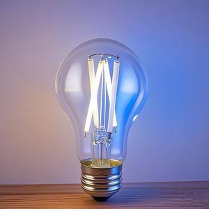 Lampadina LED A19 3CCT E26 Base Media, Equivalente a 60W, 2700K Bianco Caldo e Cambio Colore Blu, Lampadina LED a 3 Temperature di Colore - Product Image 4