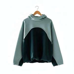 เสื้อฮู้ดดี้โอเวอร์ไซส์แบบยูนิเซ็กซ์ สีบล็อกตัดต่อ  โลโก้สั่งทำ ผ้าฝ้ายฟลีซ ทรงหลวม ไหล่ตก  เสื้อสเวตเชิ้ตแบบสวมหัว  รับผลิตแบบ OEM ODM ขายส่ง DDP - Product Image 1