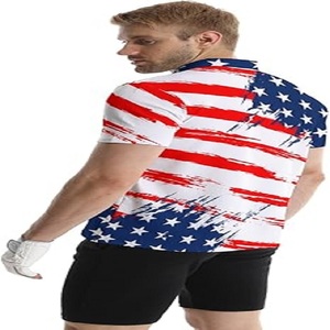 T-shirt sportif personnalisé avec drapeau américain, tricoté, en Spandex/Polyester, 6XL, anti-rides, séchage rapide, respirant, manches courtes, numérique, pour homme - Product Image 2