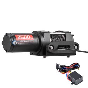 Verricello Elettrico 12V DC 3500 Lbs per ATV/UTV, Cavo Sintetico 0,21 x 32,8 ft, Telecomando Cablato, Impermeabile IP55, Cinghia da 12000 Lbs - Product Image 1
