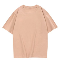 T-shirt décontracté pour homme en coton pur 220g, couleur unie, coupe ample, absorbant la transpiration, avec logo personnalisé OEM.