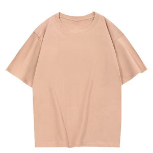 T-shirt décontracté pour homme en coton pur 220g, couleur unie, coupe ample, absorbant la transpiration, avec logo personnalisé OEM. - Product Image 4