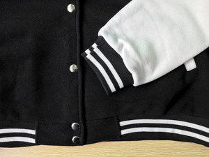 Veste varsity noire pour homme, coupe classique, style décontracté, imperméable, respirante, coupe-vent, tissu en toile, vêtements d'hiver - Product Image 5