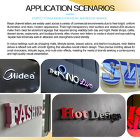 Enseigne extérieure pour façade, éclairée par LED, logo en relief 3D, enseigne lumineuse, affichage lumineux, lettres métalliques personnalisées, montage mural, éclairage frontal