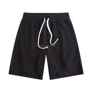 2025 vente en gros été couleur unie 100% coton Shorts hommes cordon décontracté Bermuda Shorts coloré uni Shorts pour hommes - Product Image 3