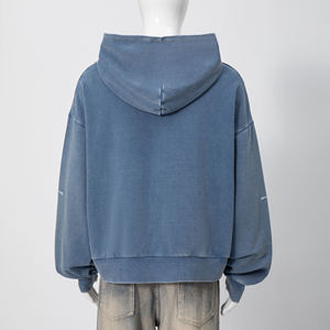 Sudadera con Capucha de Alta Calidad para Hombre, Estilo Urbano, Tallas Grandes, Felpa Francesa, Lavado Ácido Personalizado, Impresión Digital, 2026 - Product Image 4
