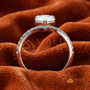 Luxury Pear Cut Diamond Engagement <b>Ring</b> for Women 925 Sterling Silver V Shape <b>Split</b> Shank Pave Setting Bridal <b>Ring</b> - Product Image 4