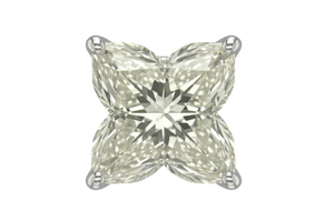 ต่างหูเพชรทรงปรินเซสคัท สี I รับรองโดย GIA น้ำหนัก 3 กะรัต ตัวเรือนทองคำขาว - Product Image 2