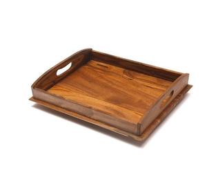 Bandeja de servir de madera de la mejor calidad con asas, de madera de Sheesham, rectangular, marrón, hecha a mano, para mesa de comedor y uso en la cocina. - Product Image 3