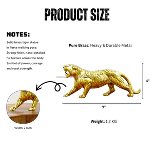 Estatua de Tigre de Latón de Primera Calidad, Hecha a Mano, Estilo Art Deco, Escultura de Animal de Metal, Adorno Decorativo para Mesa, Decoración de Interiores - Product Image 2
