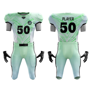 ทีมผลิตชุดอเมริกันฟุตบอล ออกแบบชุดแข่งขันราคาประหยัด พิมพ์ลายแบบระเหิดสี แขนสั้น ระบายอากาศได้ดี - Product Image 1