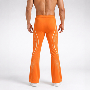 Leggings évasés pour hommes de haute qualité, taille basse élastique, imprimés, respirants, en polyester, pour le yoga et le fitness - Product Image 3