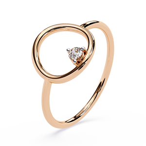 Anillo Minimalista de Oro Amarillo Sólido de 14k con Diamantes Cultivados en Laboratorio de Corte Redondo, Anillo de Boda Clásico, Regalo para Ella - Product Image 4