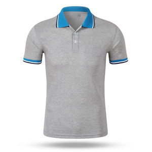 Men's Light Blue Short Sleeve for Shirt Navy <b>Orange</b> Trim Casual Knitted Solid Color Design 100% Cotton Breathable Custom - Product Image 4