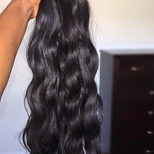 Perruque longue en cheveux humains vierges couleur naturelle pour femmes, cheveux indiens lisses, tissage double trame à la machine, peut être permanentée - Product Image 4