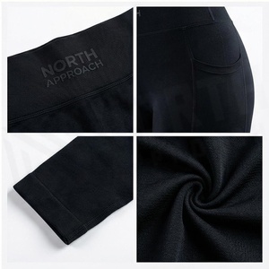 Leggings longs taille haute North Approach, noirs unis, sans coutures, extensibles dans quatre directions, pour le yoga et les vêtements de sport pour femmes - Product Image 4