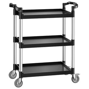 Carrello Utilitario in Plastica a 3 Ripiani con Capacità di Carico di 136 Kg, Ruote Girevoli a 360 Gradi (2 Freni), 24,4 X 16,1 Pollici - Product Image 5