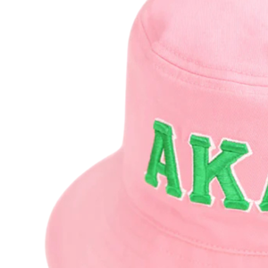 AKA Reversible Bucket <b>Hat</b> Embroidered Pink Green White Cotton Sun <b>Hat</b> Double Sided Casual Outdoor <b>Cap</b> - Product Image 2