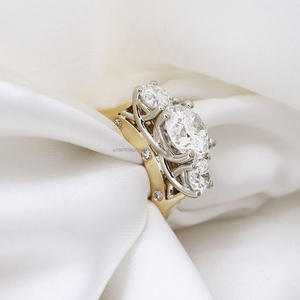 Igi/gia แหวนแต่งงานทองคำ14K ประดับเพชรแบบวินเทจสีเหลืองทอง14K สำหรับใส่ได้ทั้งชายและหญิงแหวนชั้นดีสำหรับวันครบรอบที่สมบูรณ์แบบ - Product Image 4