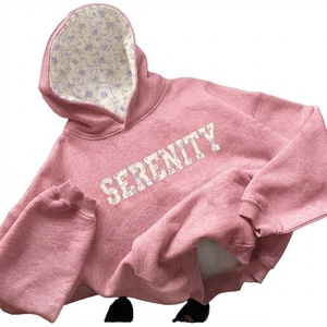 Sudadera con Capucha para Mujer Serenity, Verde, con Estampado Floral en la Parte Delantera, de Algodón Tejido, para Otoño - Product Image 5