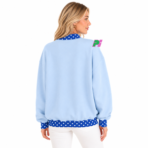 Sudadera de cuello alto con lunares Faith para mujer, azul claro, de algodón, tejida, manga larga, corte regular, para otoño/invierno - Product Image 4
