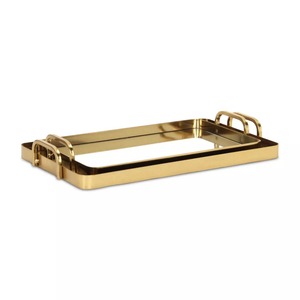 Plateau de service en aluminium poli Jaffs Exports JE464, forme irrégulière, motif feuille gravé, pour fruits, compatible micro-ondes, décoration - Product Image 1
