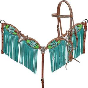 Têtière en cuir de haute qualité avec cristaux noirs, blancs, bleus, rouges pour logo personnalisé, style équestre western, durable - Product Image 5