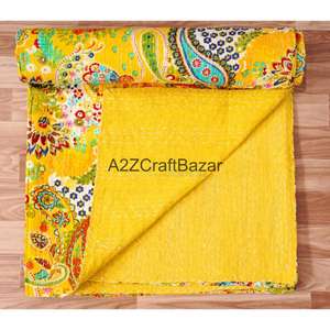 Juego de Edredón de Algodón Orgánico Estampado a Mano, Diseño Tradicional de Lujo, Estilo Kantha Vintage, Transpirable, Ecológico, para Todas las Estaciones - Product Image 3