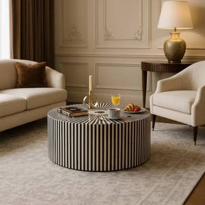 Handmade Wooden Stripe Coffee Table - Product Image 2
